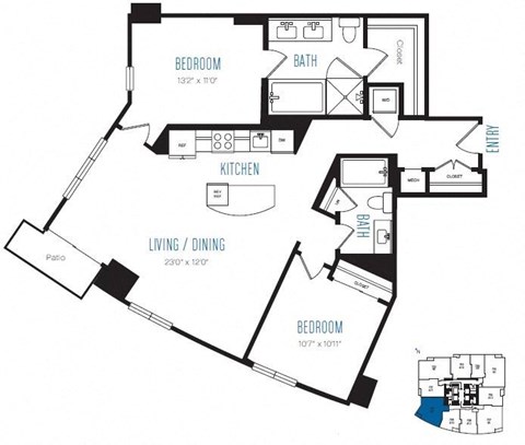 B2 Floor Plan at Stratus Seattle, WA